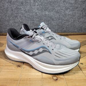 Saucony Tempus Mens 13 Running Athletic Shoes‎ Sneaker Mesh, Concrete/Indigo
